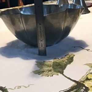Vintage small, flower shaped pewter bowl